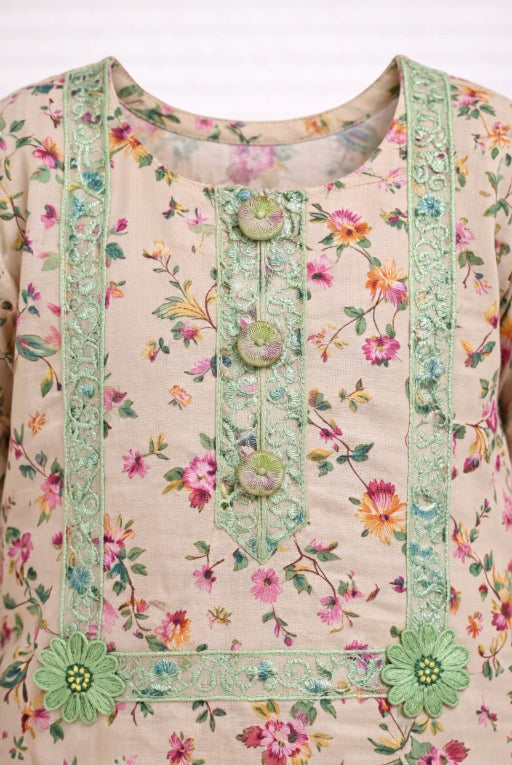 Skin Pista Floral Girls Kurta Set- Lace Embellished Outfit
