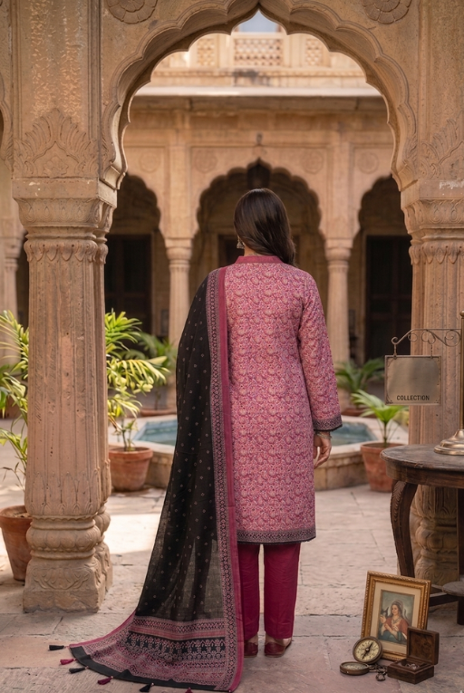Pink Printed Lawn 3 Piece Women dress – Summer Wear