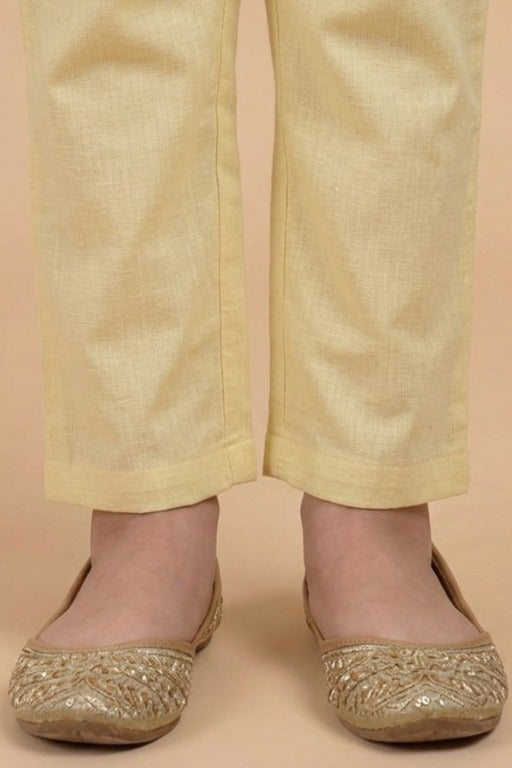 Yellow Embroidery Kurta Set – Lightweight Kids Outfit