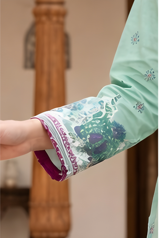 Mint Green Girls Printed Outfit | Soft & Breathable Wear