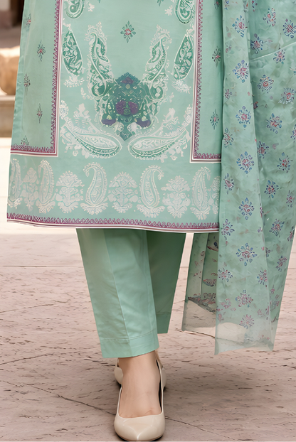 Mint Green Girls Printed Outfit | Soft & Breathable Wear
