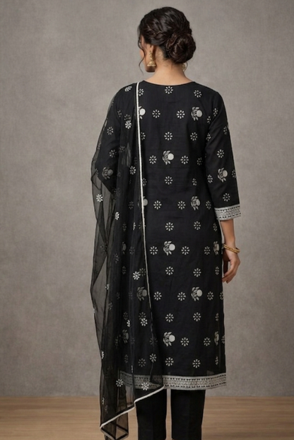 Black & White Printed Girls Dress – Lightweight Outfit