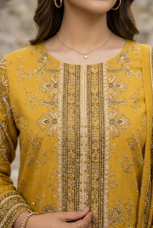 Mustard Yellow Girls Dress-Soft & Breathable Summer Wear
