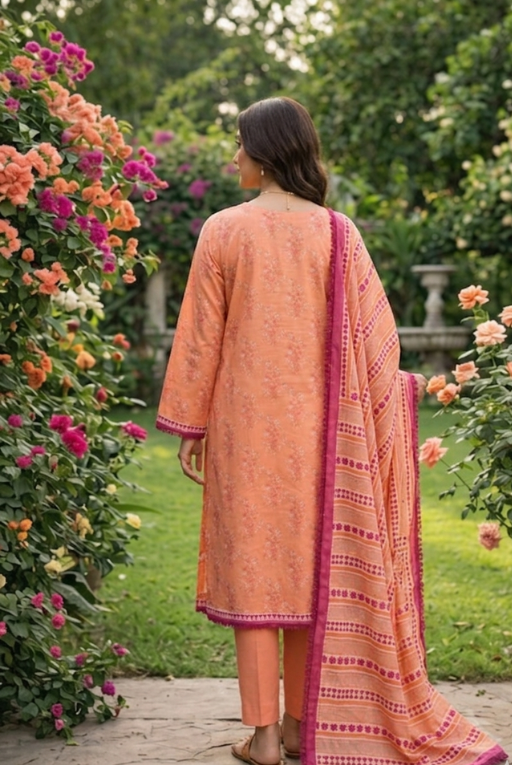 Peach Pink Girls Dress -Soft & Breathable Summer Wear