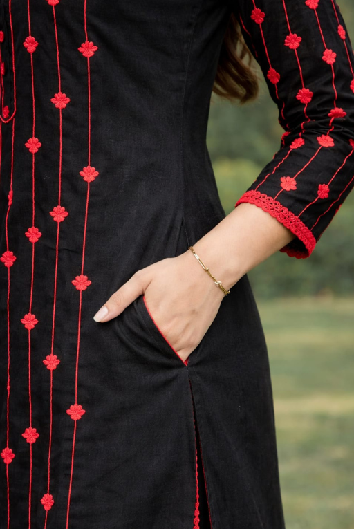 Black Red women- 3 piece dress