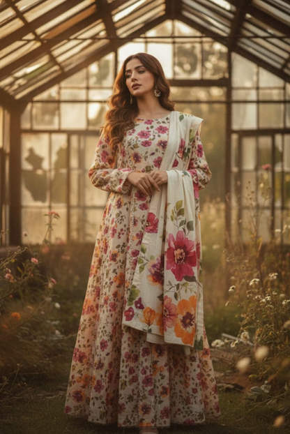 Floral Printed Maxi Dress – Soft Breathable