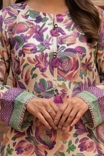 Multicolor Floral Lawn 2 Piece Suit – breathable Summer Wear