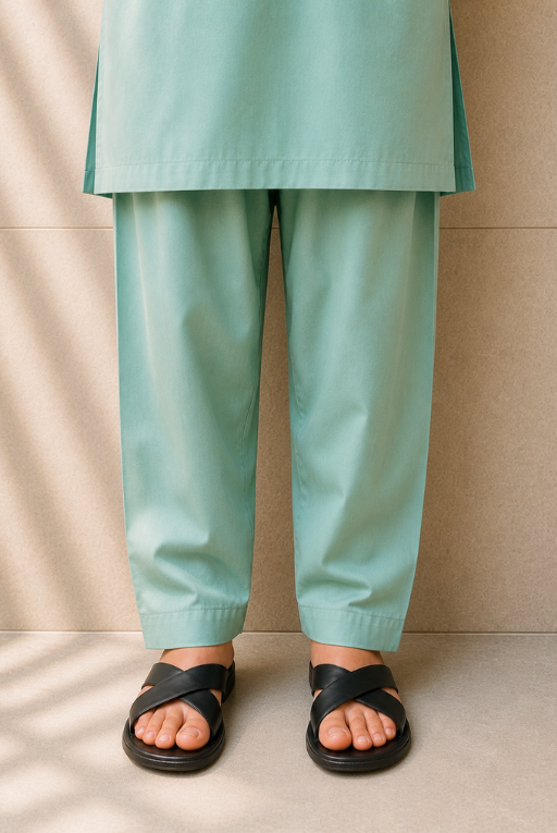 Mint Green Kids Kurta Pajama Set – Embroidered Festive Wear