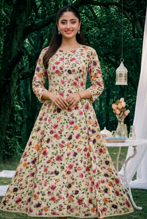 Floral Printed Maxi Dress – Soft Breathable
