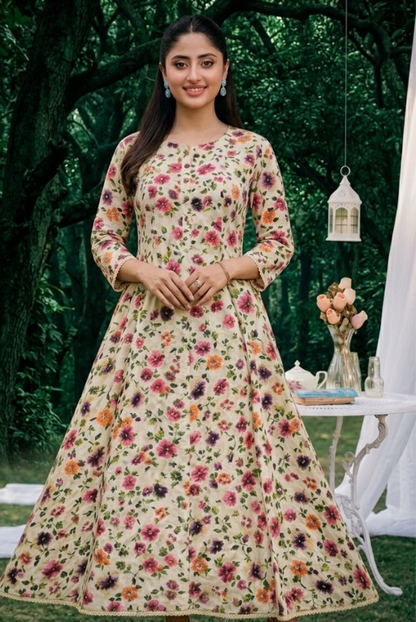Floral Printed Maxi Dress – Soft Breathable