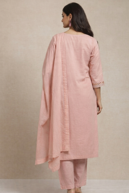 Pink Embroidered Women -3 piece dress