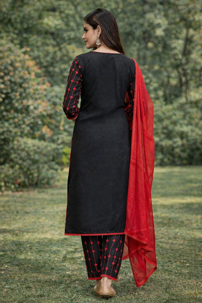 Black Red women- 3 piece dress