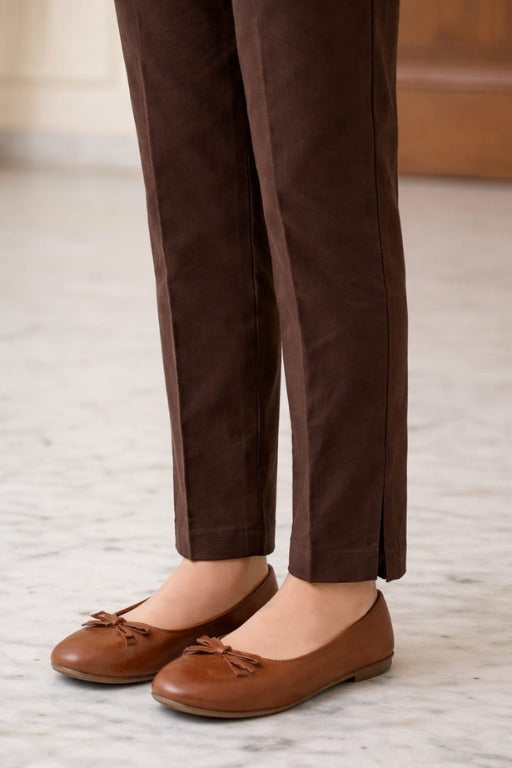 Brown Girls Gotti Kurta Set – Stylish Embroidered Outfit